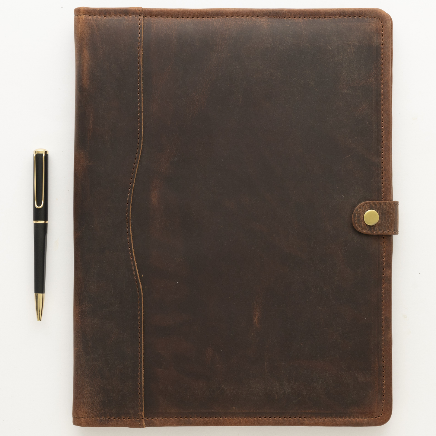 Leather Portfolio Binder with Pen for Men and Women