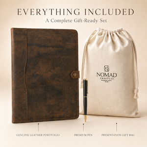 Leather Padfolio Binder with Pen – Professional Portfolio