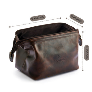 Premium Leather Travel Toiletry Bag for Men and Women