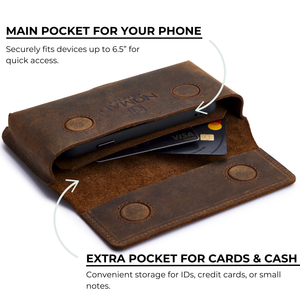 Genuine Leather Horizontal Phone Holster for Men