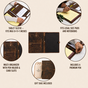 Leather Padfolio Binder with Pen – Professional Portfolio