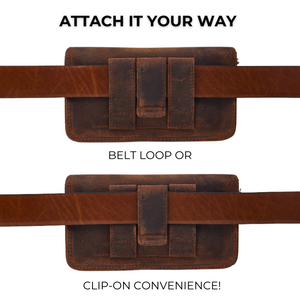 Genuine Leather Horizontal Phone Holster for Men