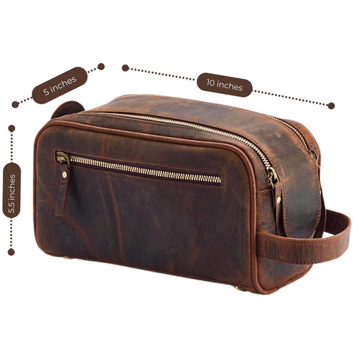 King Size Premium Leather Travel Toiletry Bag for Men and Women