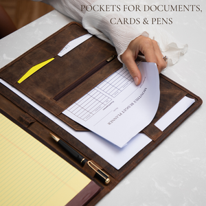 Leather Padfolio Binder with Pen – Professional Portfolio