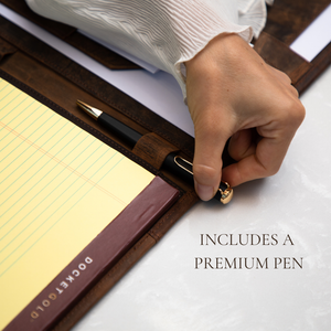 Leather Padfolio Binder with Pen – Professional Portfolio