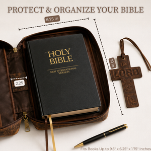 Small Bible Cover Case for Women & Men | Full-Grain Leather