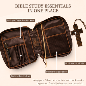 Large Leather Bible Cover Case | Full-Grain Bible Carrying Case