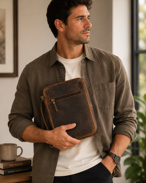 Large Leather Bible Cover Case | Full-Grain Bible Carrying Case
