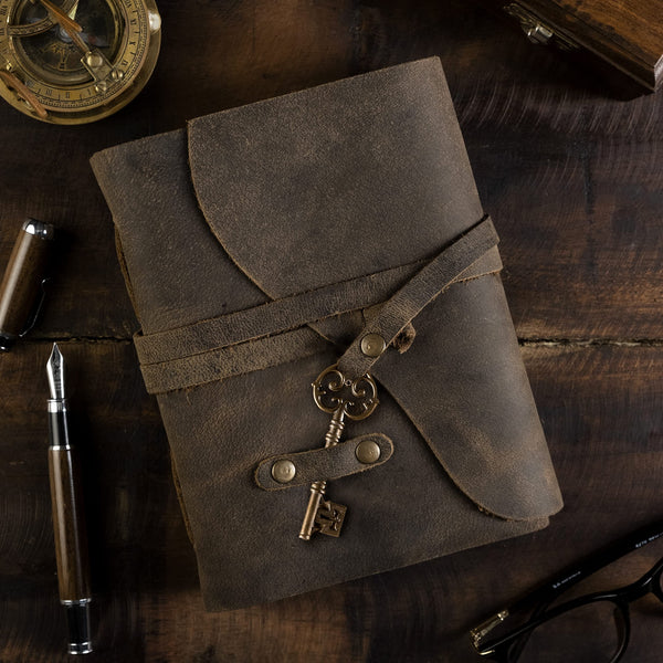  NomadCraftsCo. Vintage Journal - Leather Journal - Semi  Precious Stones, Vintage Leather Bound Journal For Women Men, Journaling,  Sketchbook For Drawing, Vintage