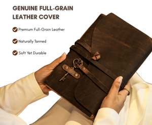 Vintage Leather Journal – Deckle Edge Paper (Red Brown)