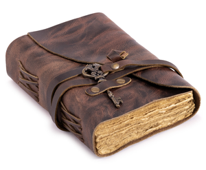 Vintage Leather Journal – Deckle Edge Paper (Red Brown)
