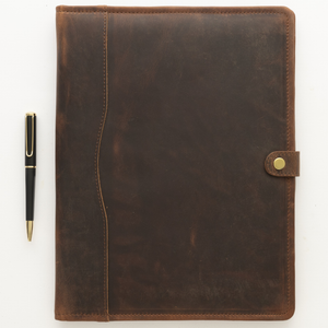 Leather Padfolio Binder with Pen for Men and Women