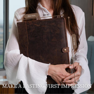 Leather Padfolio Binder with Pen for Men and Women