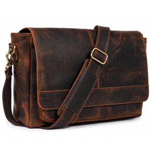 Full-Grain Leather Satchel for Men – Vintage Leather Messenger Laptop Bag