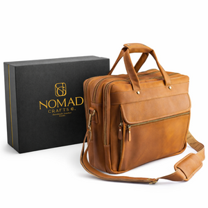 Leather Messenger Bag – 15” Laptop Briefcase