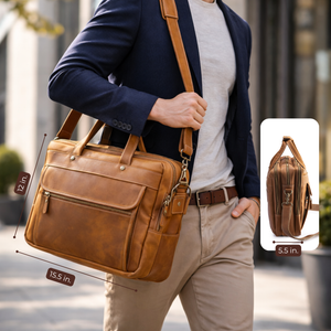 Leather Messenger Bag – 15” Laptop Briefcase