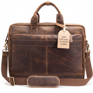 Leather Messenger Bag for Men – 16-Inch Laptop Case, Office Briefcase, Vintage Leather Satchel for Work or Travel