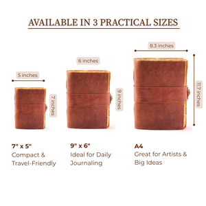 Vintage Leather Journal with Lock – Deckle Edge Paper