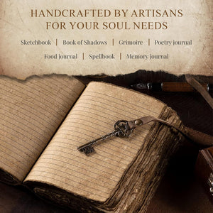 Vintage Leather Journal with Key – Deckle Edge Notebook