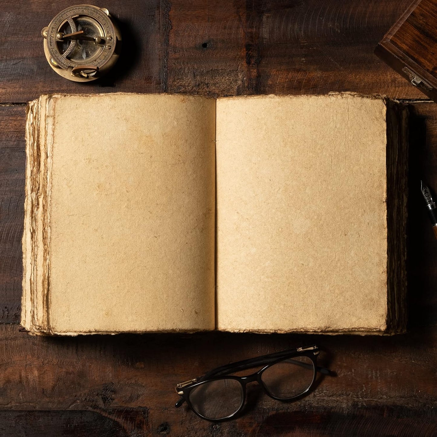 Hardcover Leather Journal with Deckle Edge Paper 8" x6"