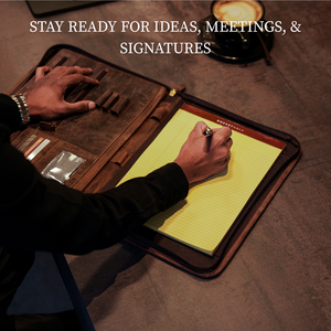 Leather Padfolio with Zipper for Men and Women