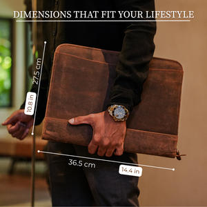 Leather Padfolio with Zipper for Men and Women