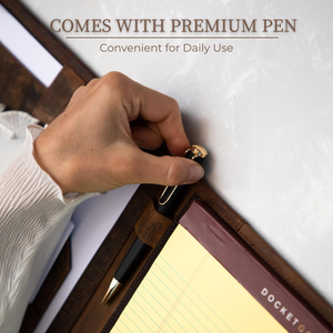 Leather Padfolio Binder with Pen for Men and Women