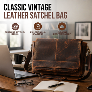 Full-Grain Leather Satchel for Men – Vintage Leather Messenger Laptop Bag