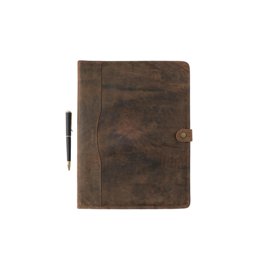 Leather Portfolio Binder with Pen for Men and Women