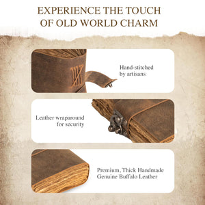 Vintage Leather Journal with Gift Box