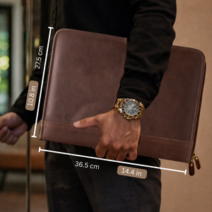 Leather Padfolio with Zipper – Professional Portfolio Folder