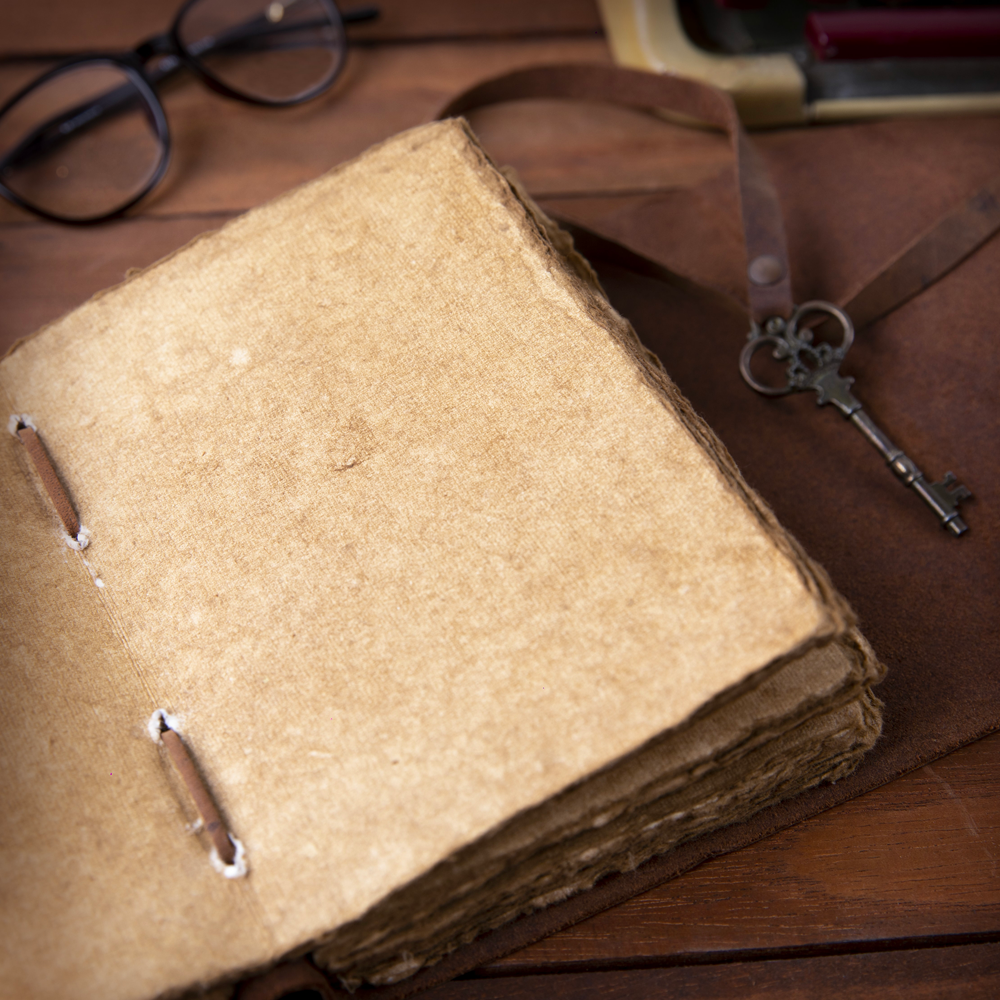 Vintage Leather Journal with Key - A4