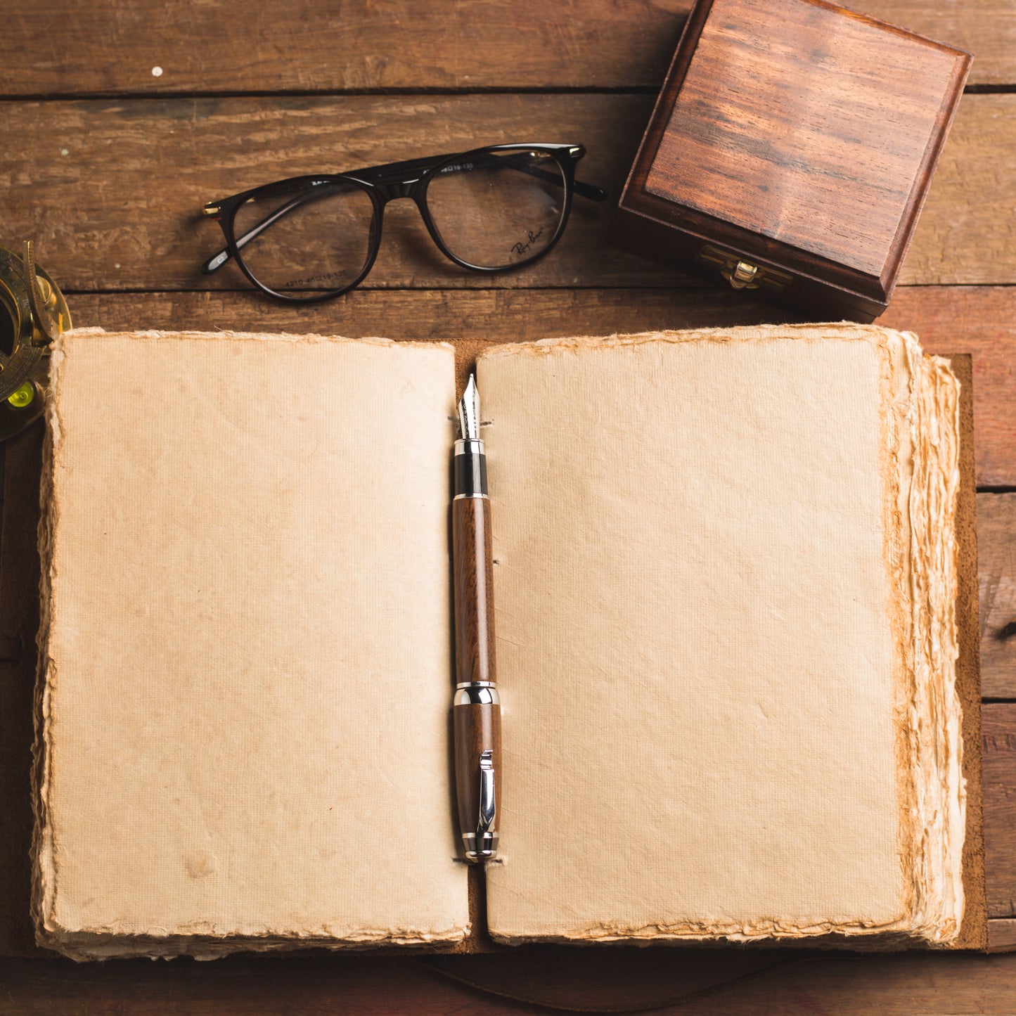 Vintage Leather Journal - Deckle Edged Antique Journal