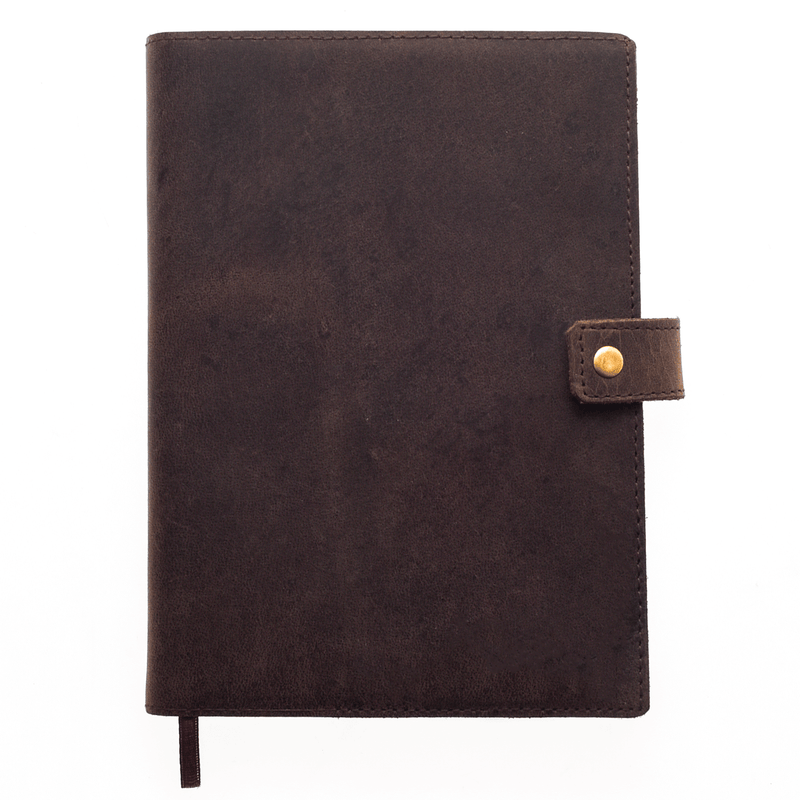 Refillable Leather Journal -  Premium Lined A5 Writing Notebook Cover