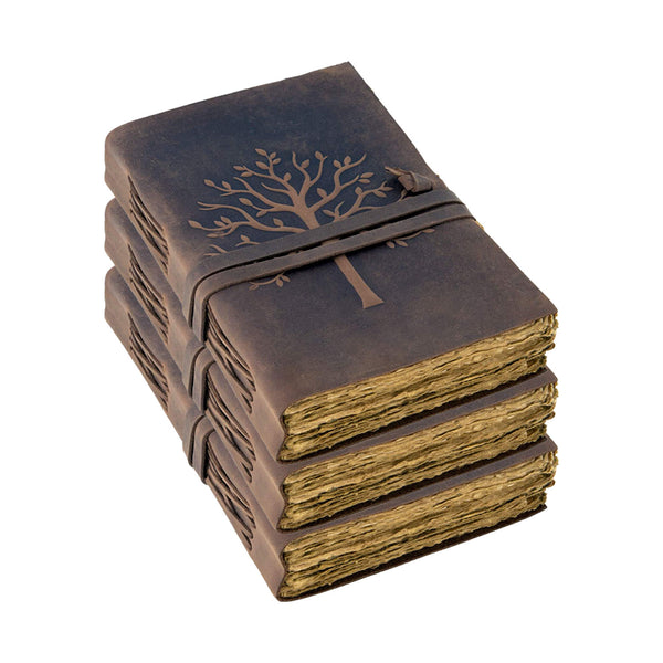 Tree Vintage Journal - 7 by 5 Inches - 3 Pack