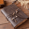 Vintage Leather Journal with Key - 7 by 5 Inches