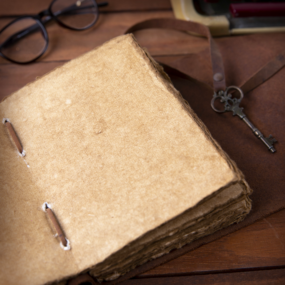 Vintage Leather Journal with Key - 7 by 5 Inches - 2 Pack